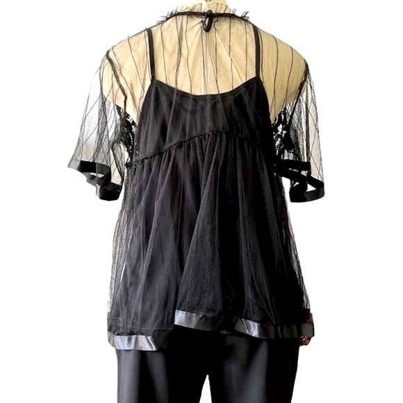 Anthropologie Eva Franco Tulle Sheer Blouse with Camisole Top, Large - Picture 6 of 8